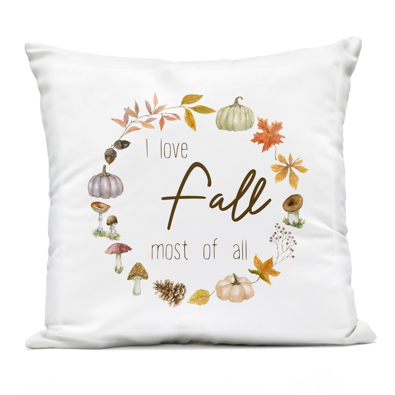 Stupell Industries Woodland Harvest Wreath Outdoor Printed Pillow, design by Livi and Finn, 18 x 7 x 18
